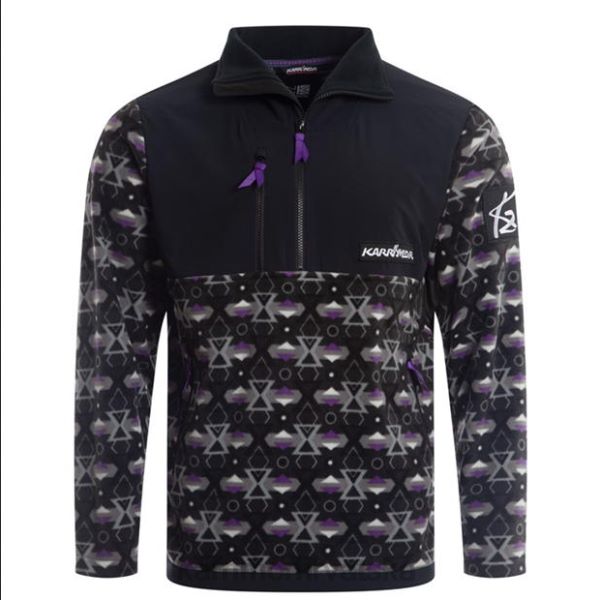 odjeća Karrimor k2 zip flis crna/ljubičasta aop muškarci 2B42158