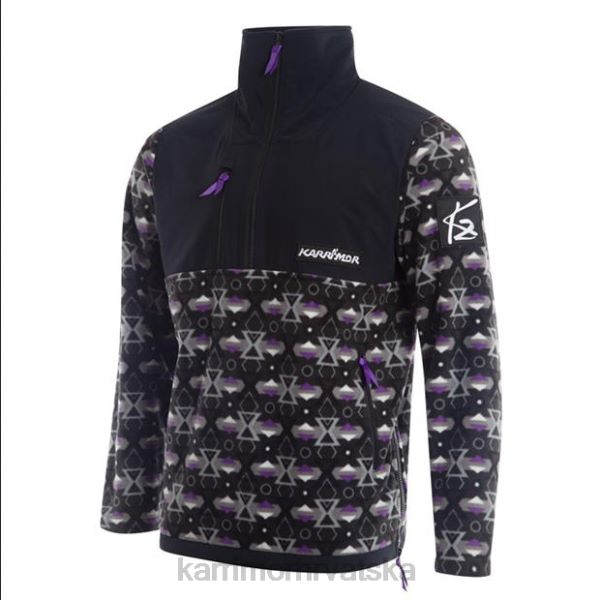 odjeća Karrimor k2 zip flis crna/ljubičasta aop muškarci 2B42158