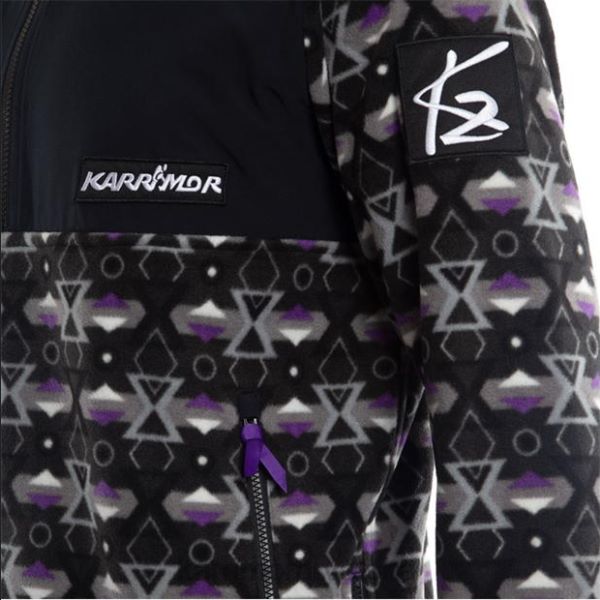 odjeća Karrimor k2 zip flis crna/ljubičasta aop muškarci 2B42158