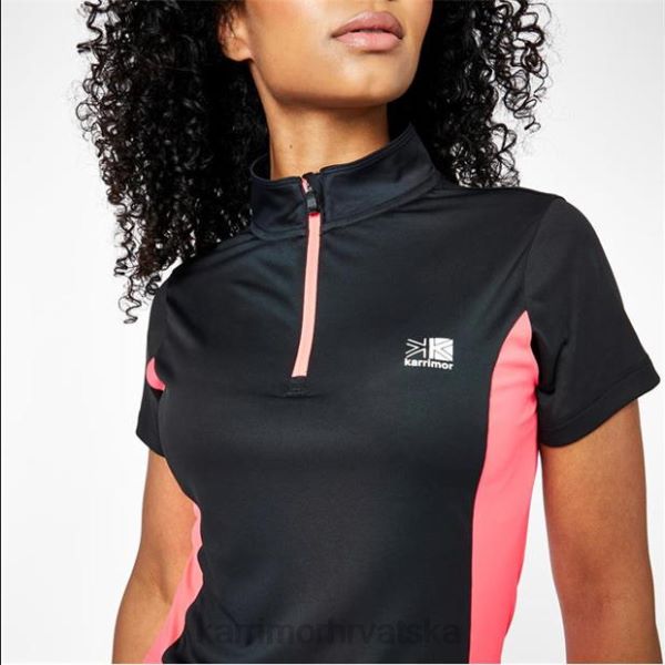 odjeća Karrimor majica kratkih rukava s četvrtastim patentnim zatvaračem crno/ružičasto žene 2B4218