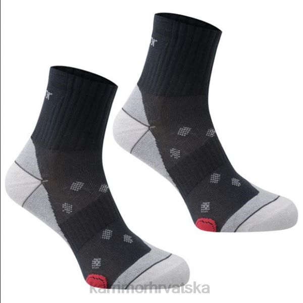 pribor Karrimor 2 paketa čarapa za trčanje srednje siva žene 2B4249