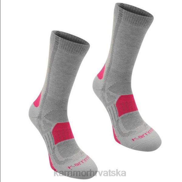 pribor Karrimor čarape za hodanje 2 pak svijetlo siva fusch žene 2B42116