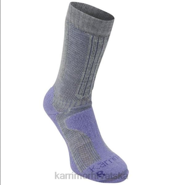 pribor Karrimor srednje teške čarape za hodanje od merino vlakana siva/lila žene 2B42121